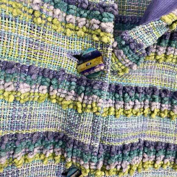 ANU Woven Chenille Tapestry Jacket Blazer Women size Large Button Up Boxy Artsy - Picture 6 of 16